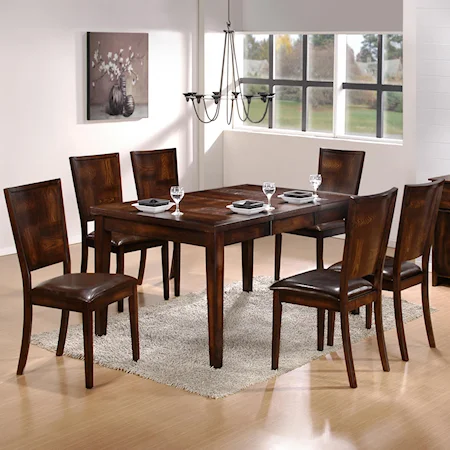 7 Piece Flynn Dining Table & Upholstered Chairs